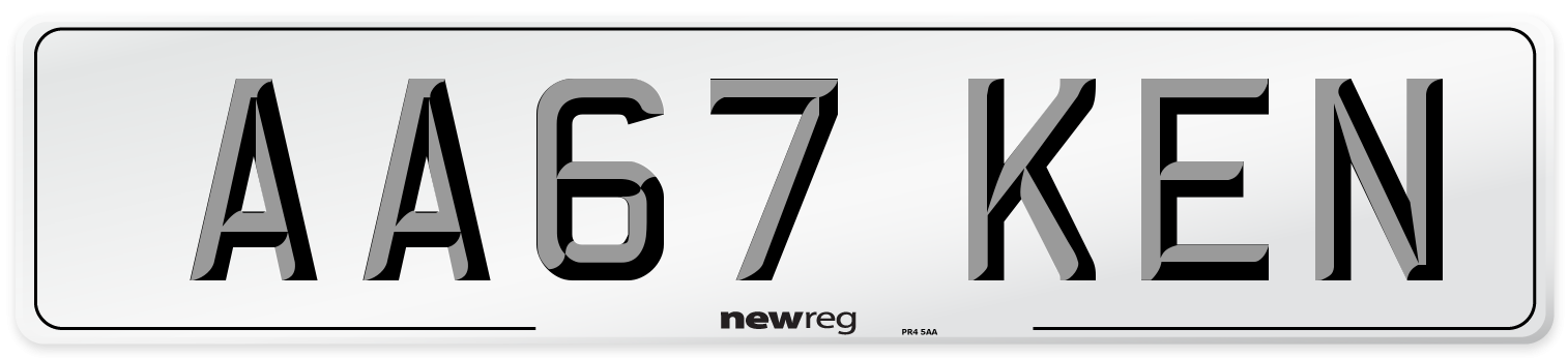 AA67 KEN Number Plate from New Reg